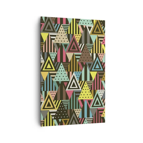 Canvastavla - Bild på duk - Trianglar - 80x120 cm