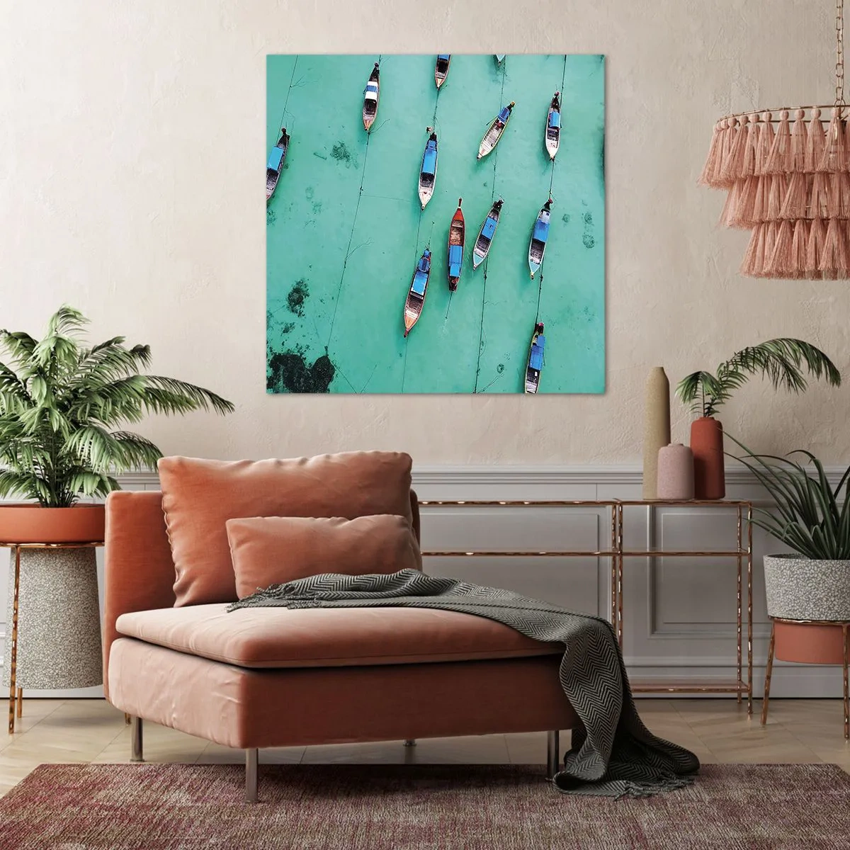 Canvastavla - Bild på duk - Under en glad väntan - 40x40 cm