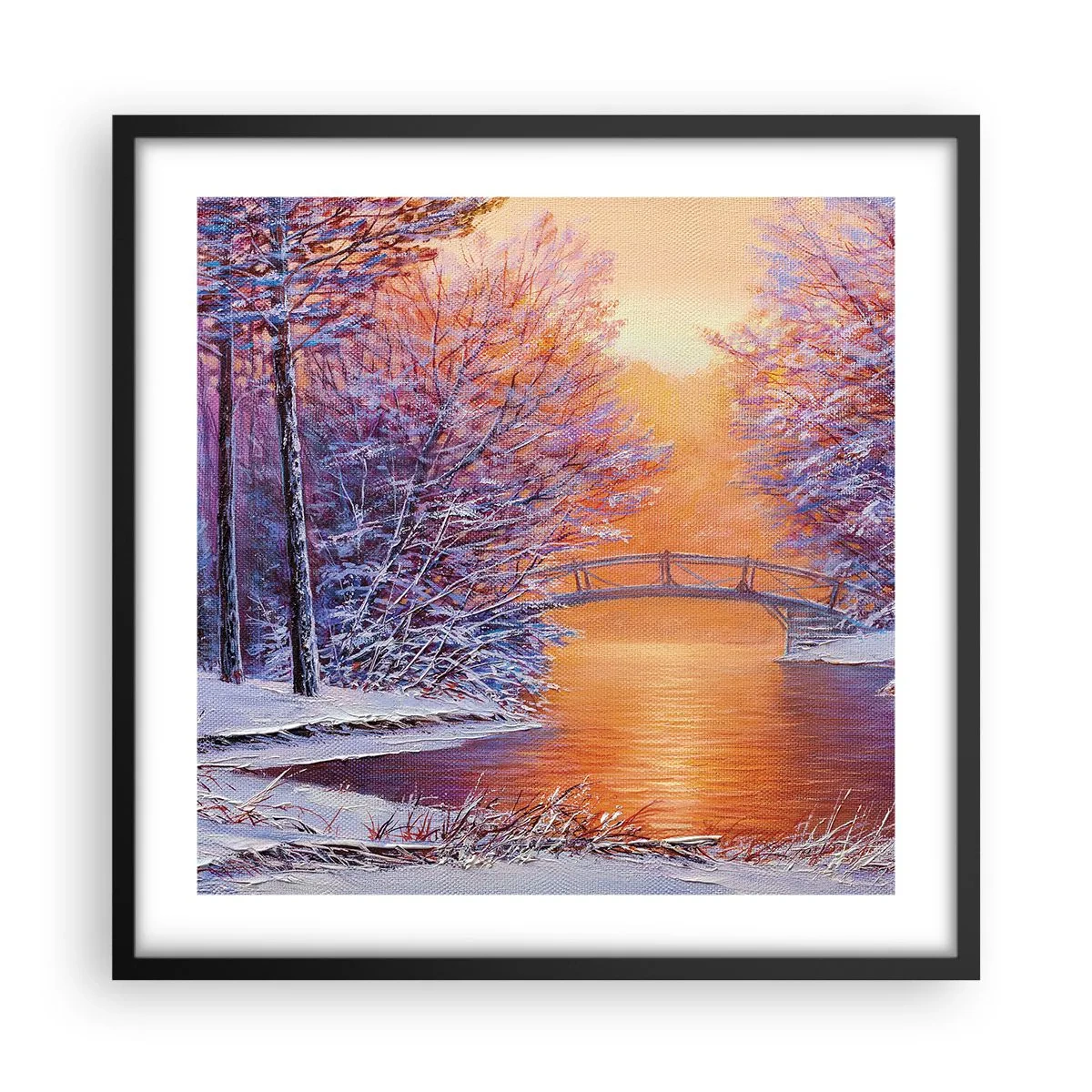 Affisch i svart ram - Låt oss mötas här - 50x50 cm