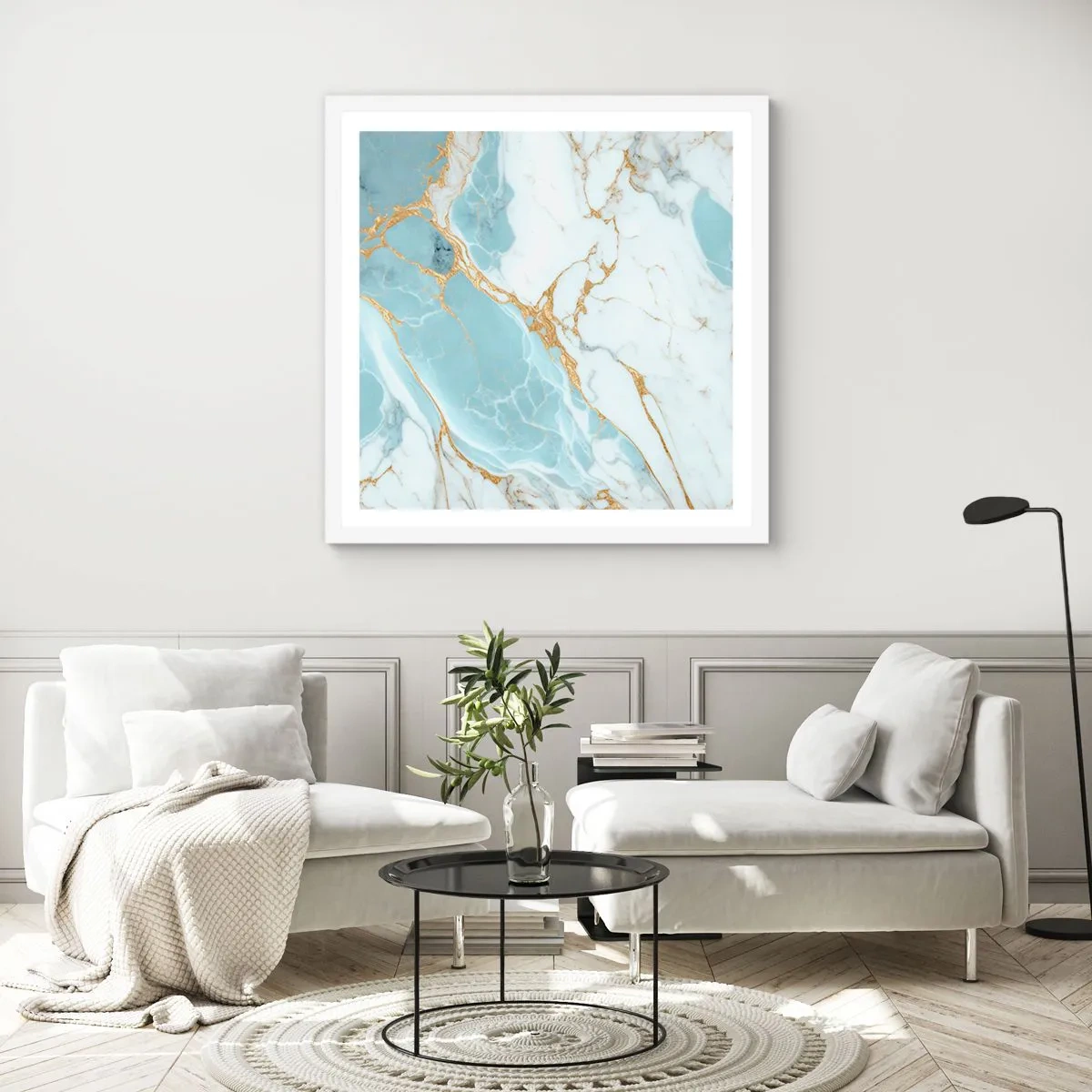 Affisch i vit ram - Stenrikedom - 40x40 cm