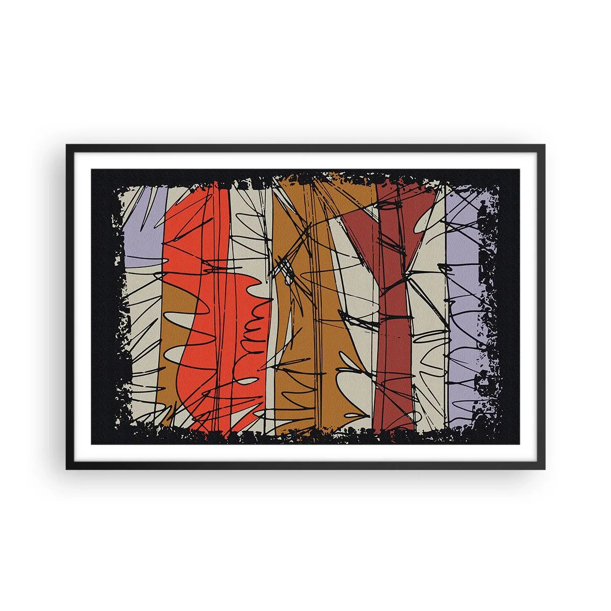 Affisch i svart ram - Spontan komposition - 91x61 cm