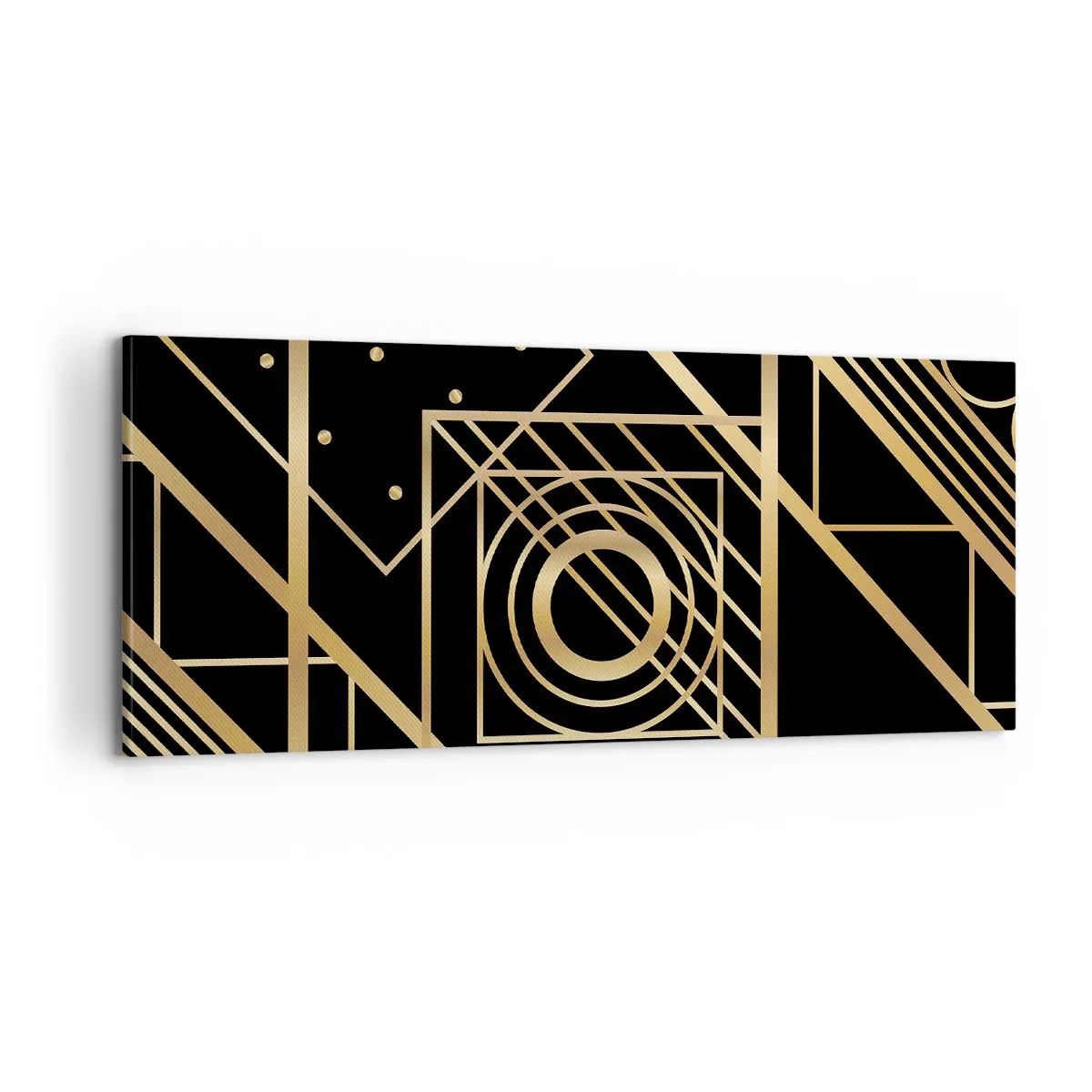 Canvastavla - Bild på duk - Gyllene geometri - 100x40 cm