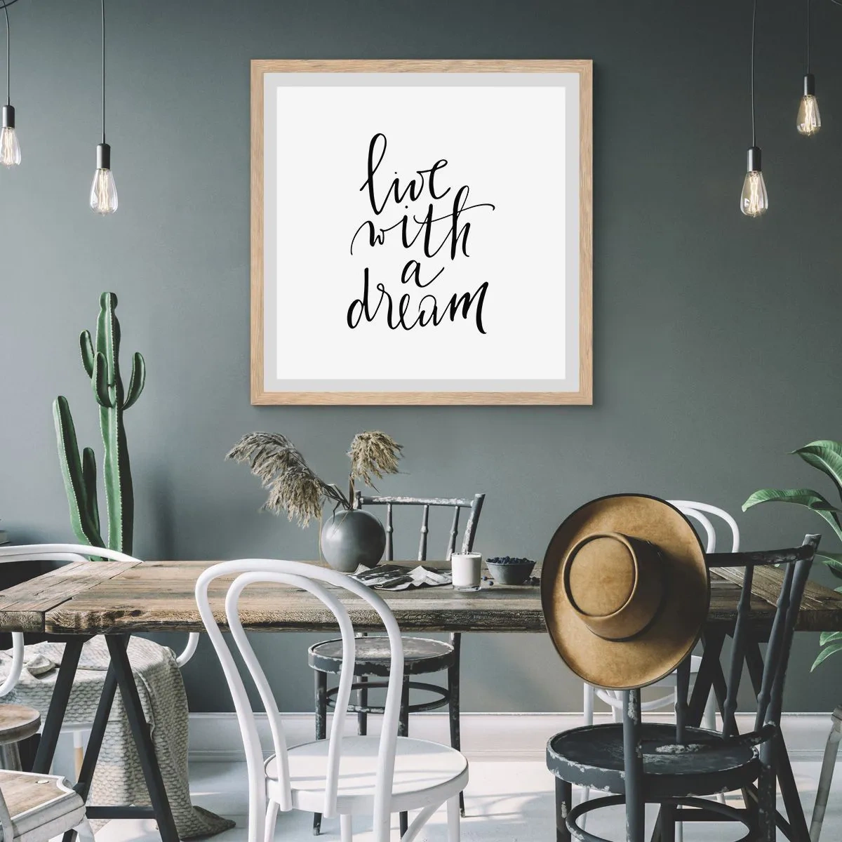 Affisch i ram av ljusek - Of course - 40x40 cm