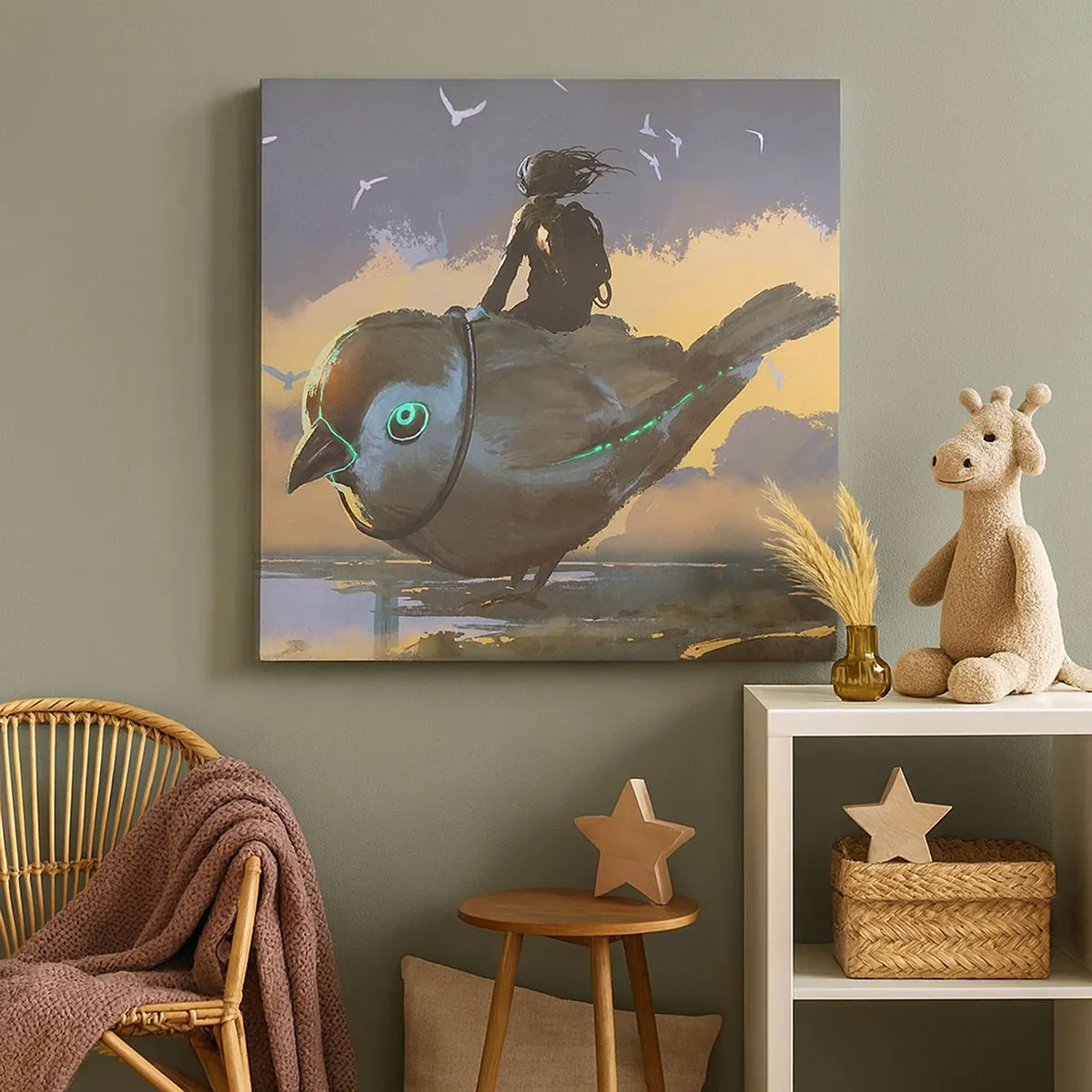 Canvastavla - Bild på duk - Rast under en fantastisk resa - 30x30 cm