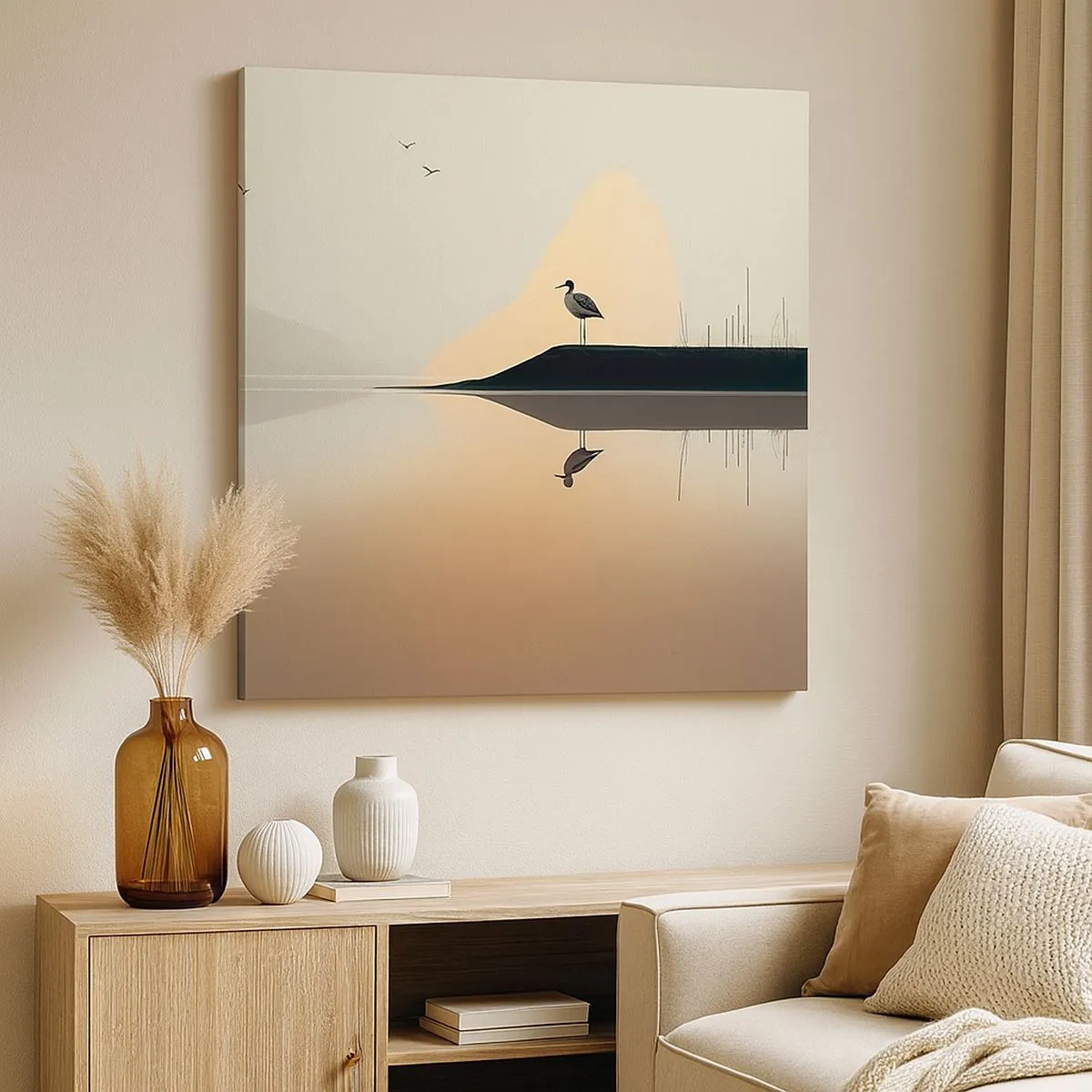 Canvastavla - Bild på duk - Herre på sjön - 30x30 cm