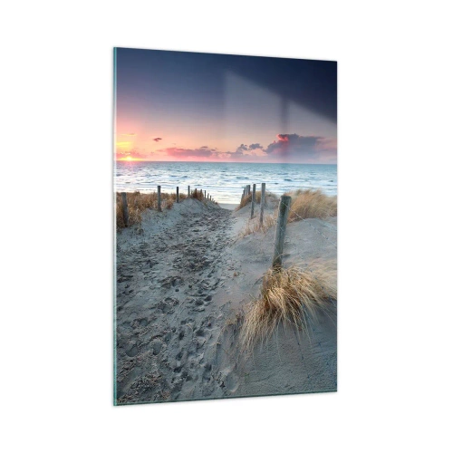 Glastavla - Bild på glas - Utspilld skenregnbåge... - 50x70 cm