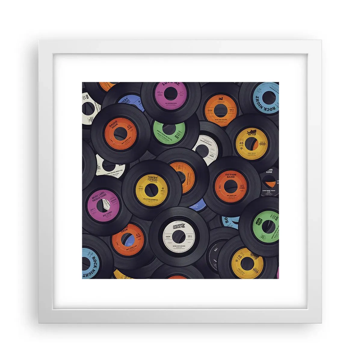 Affisch i vit ram - Klassikens färger - 30x30 cm