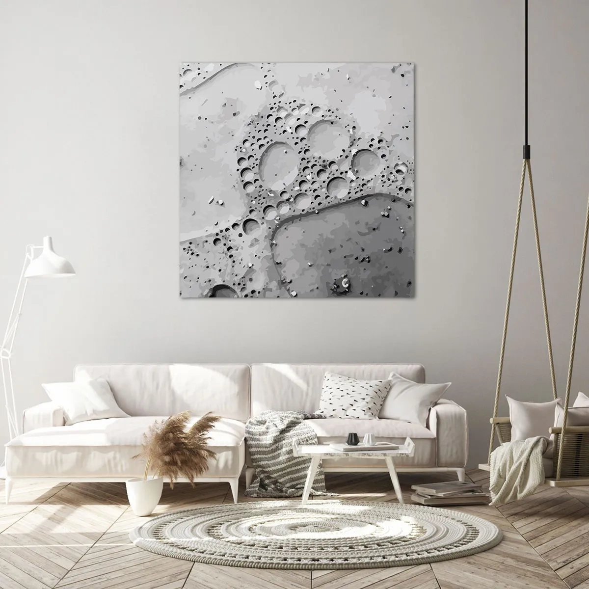 Canvastavla - Bild på duk - Spår efter skum - 70x70 cm