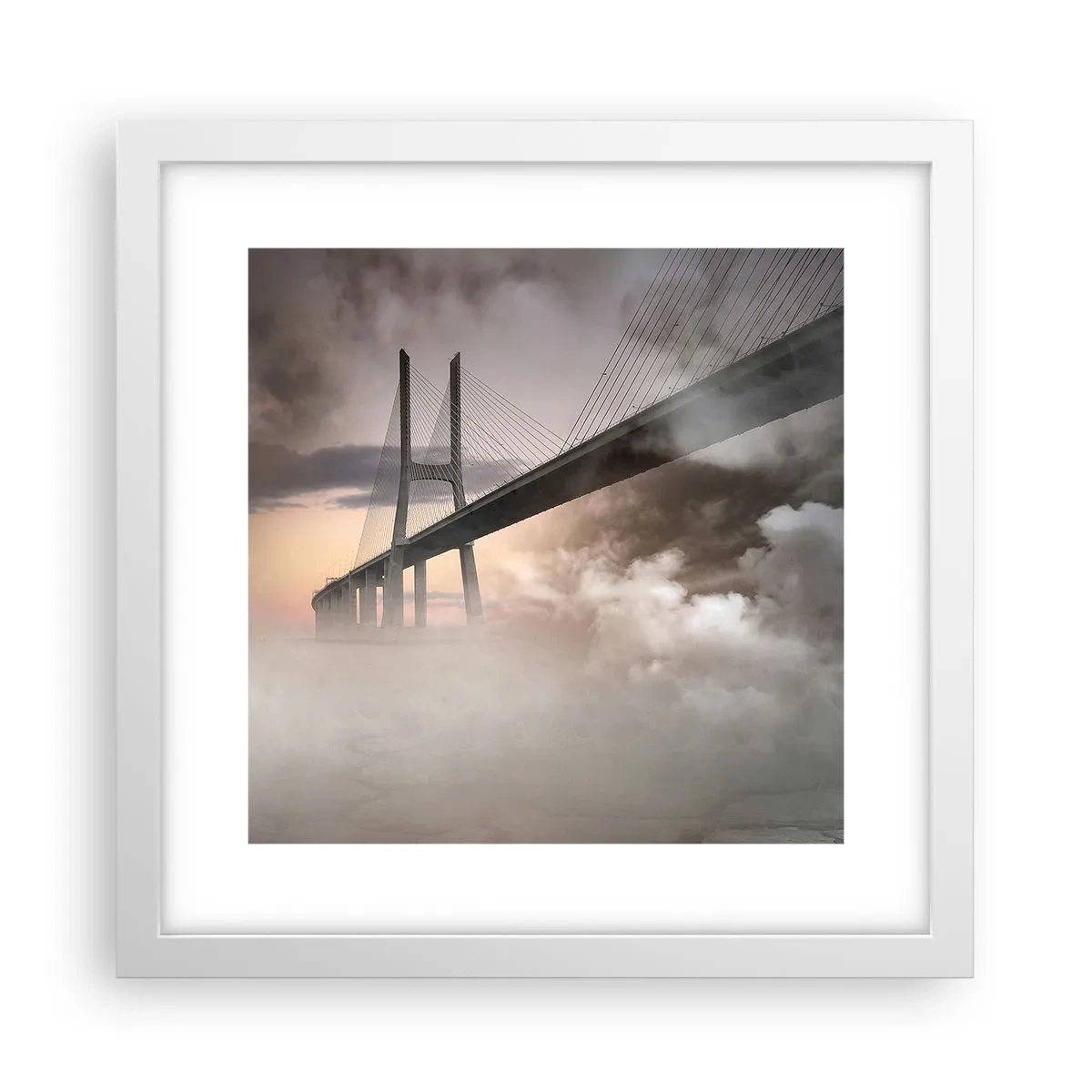 Affisch i vit ram - Vid en flod som inte finns - 30x30 cm