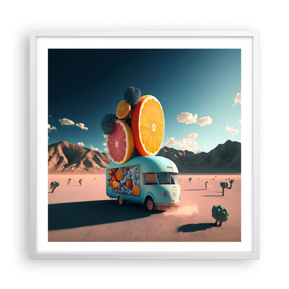 Affisch i vit ram - En smak av semester - 60x60 cm