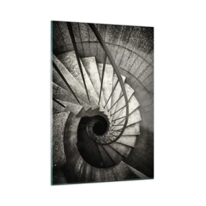 Glastavla - Bild på glas - Uppför trappan, nedför trappan - 50x70 cm