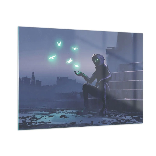 Glastavla - Bild på glas - Livet kommer tillbaka - 100x70 cm