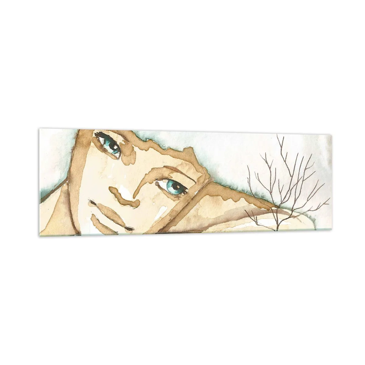 Glastavla - Bild på glas - Poesiträdet växer ur tystnaden - 160x50 cm