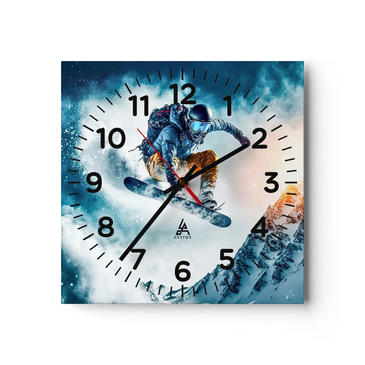 Väggklocka - Klocka på glas - Extrema känslor - 30x30 cm