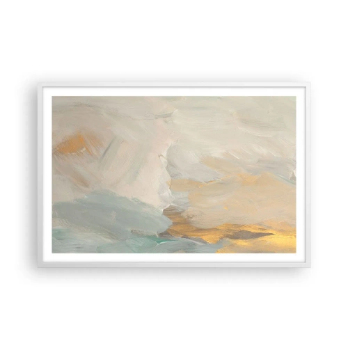 Affisch i vit ram - Abstraktion - ett land av mildhet - 91x61 cm
