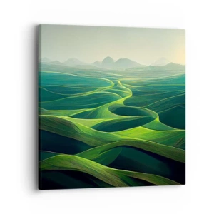 Canvastavla - Bild på duk - I gröna dalar - 40x40 cm