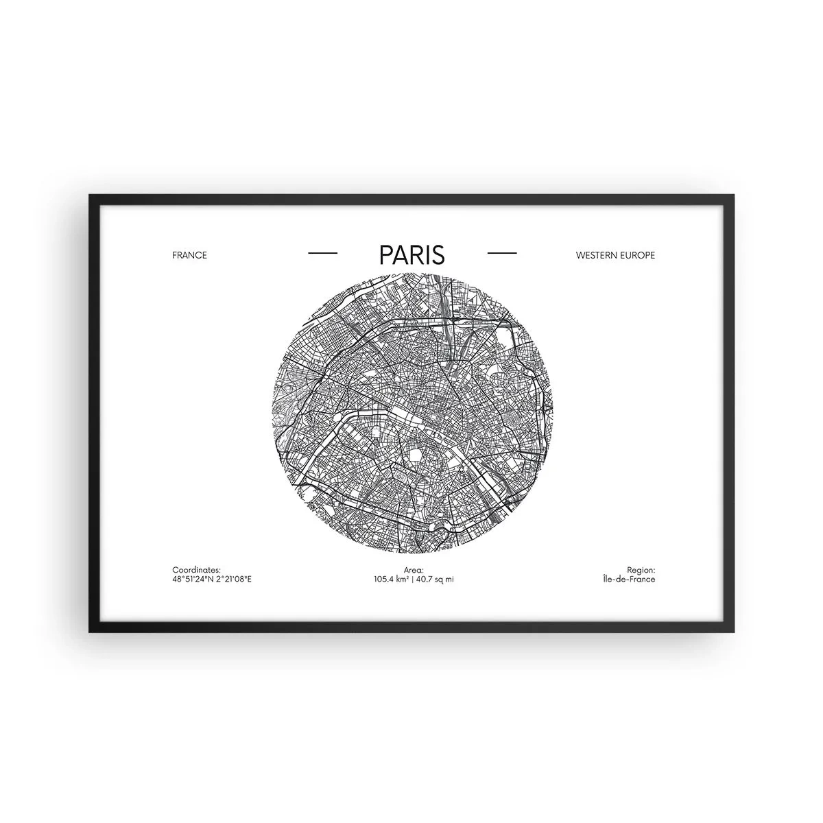 Affisch i svart ram - Paris anatomi - 91x61 cm