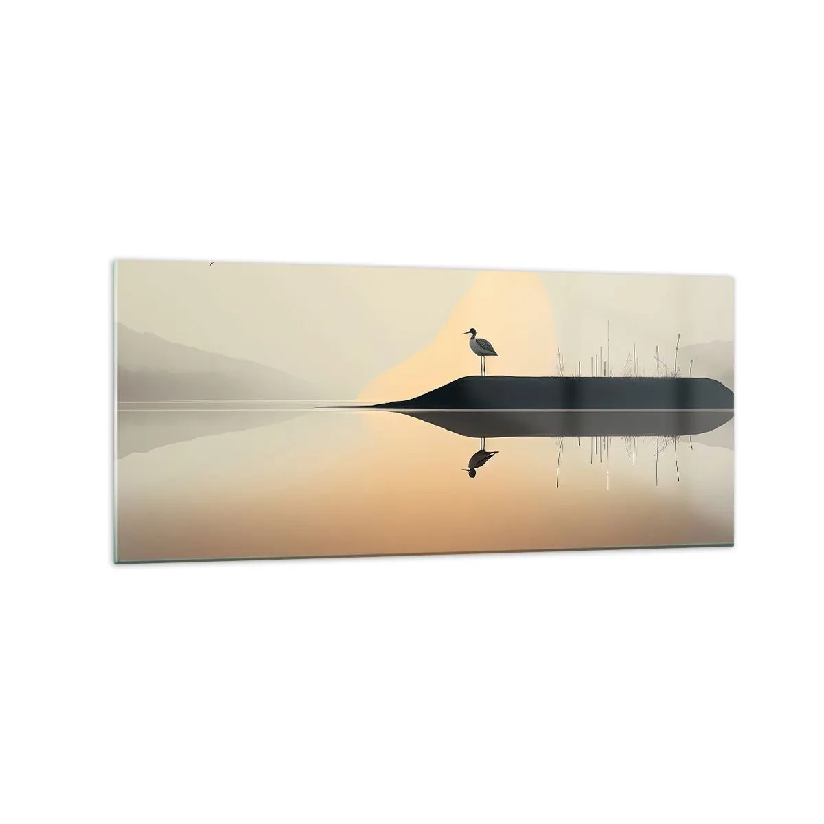 Glastavla - Bild på glas - Herre på sjön - 120x50 cm