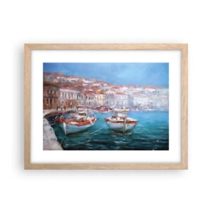 Affisch i ram av ljusek - Italiensk vik - 40x30 cm