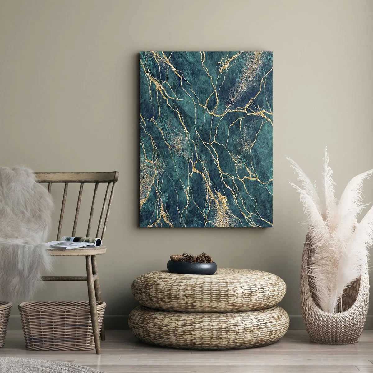 Canvastavla - Bild på duk - Guldåder - 50x70 cm