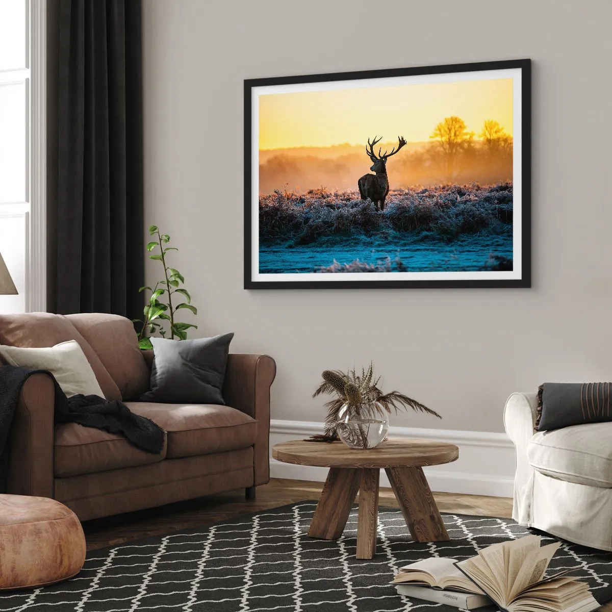 Affisch i svart ram - Krönt på sin mark - 70x50 cm