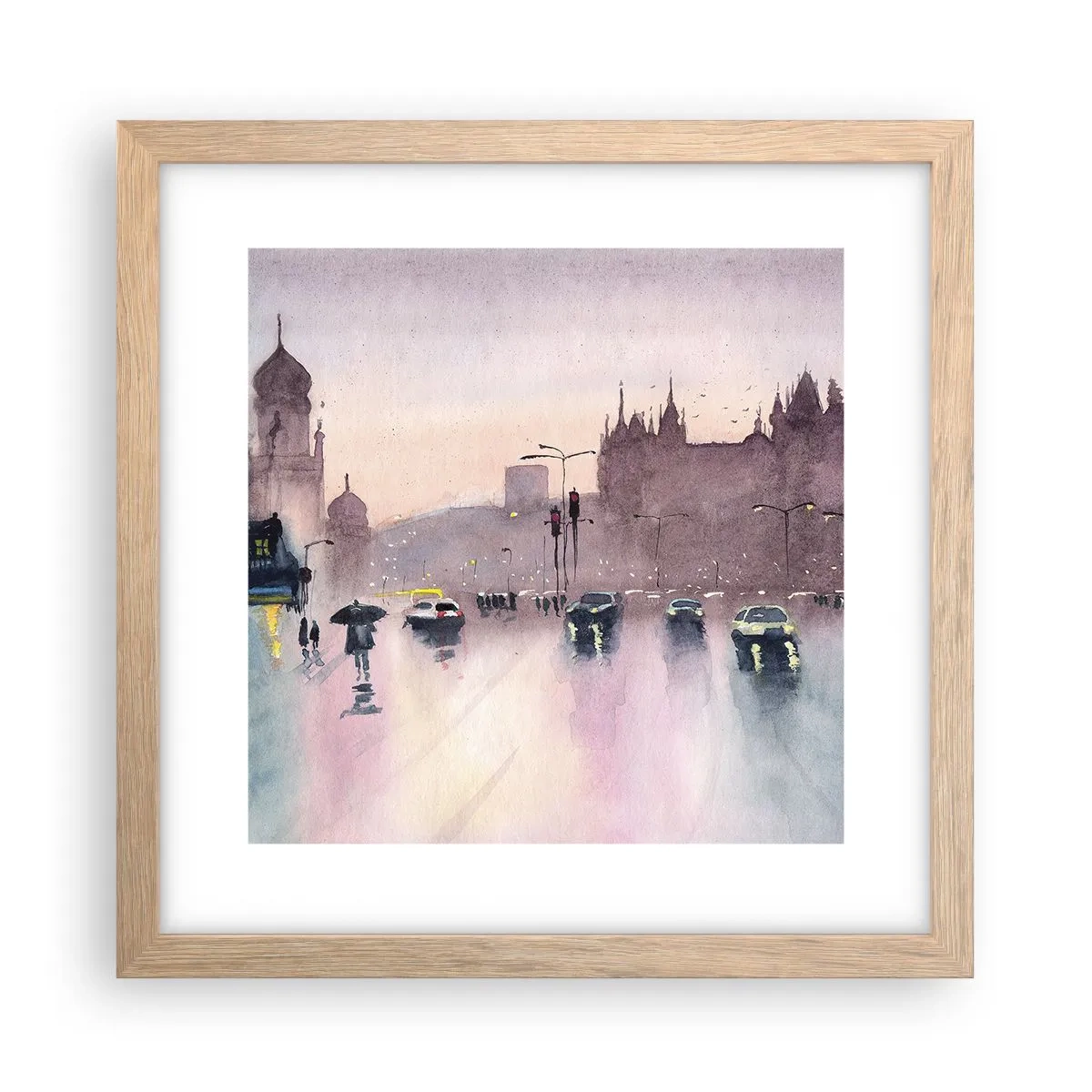 Affisch i ram av ljusek - I regnig dimma - 30x30 cm