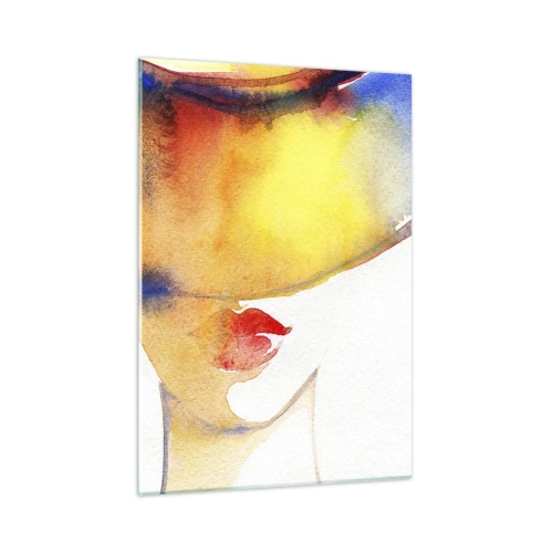 Glastavla - Bild på glas - Damporträtt    - 50x70 cm