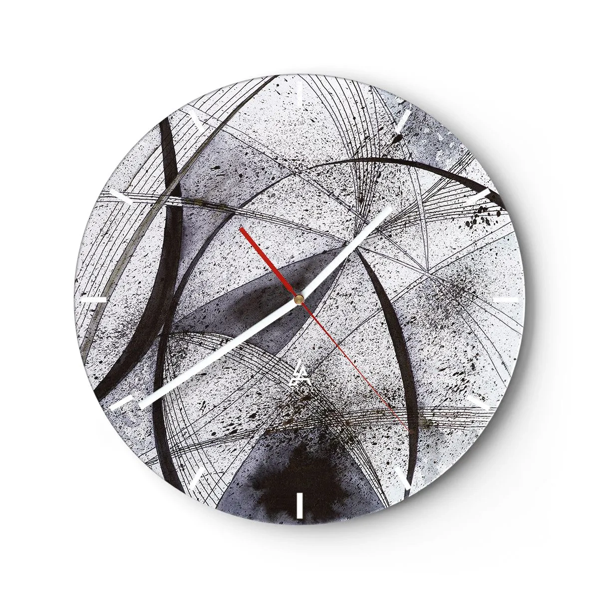 Väggklocka - Klocka på glas - Futuristisk fantasi - 40x40 cm