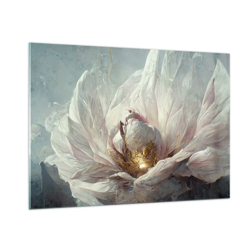 Glastavla - Bild på glas - Blommar en gång på hundra år - 100x70 cm