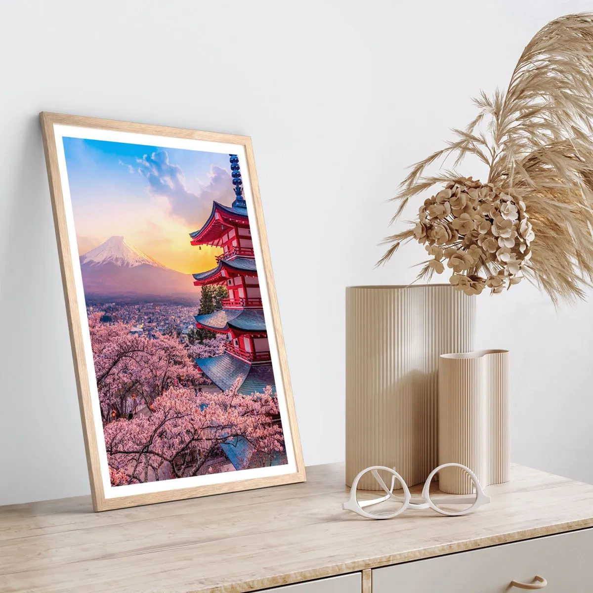 Affisch i ram av ljusek - Essens av den japanska andan - 40x50 cm