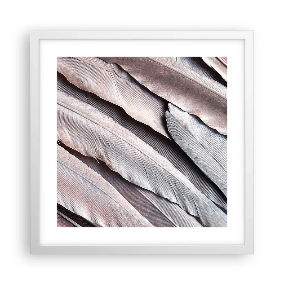 Affisch i vit ram - I rosa silver - 40x40 cm