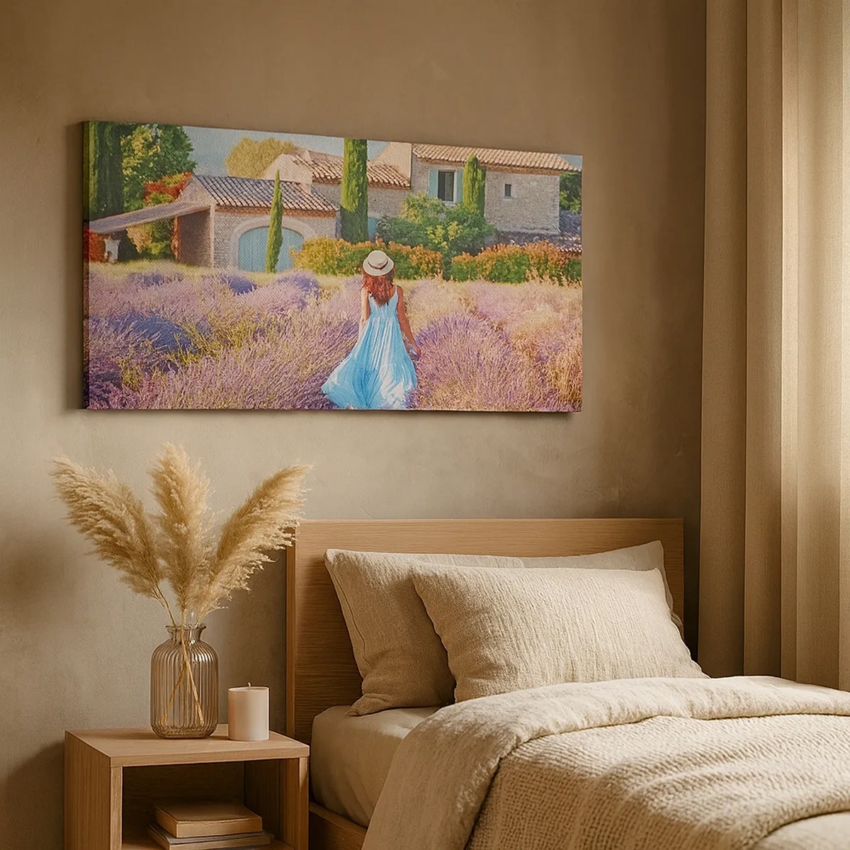 Canvastavla - Bild på duk - Lavendelflicka - 30x30 cm