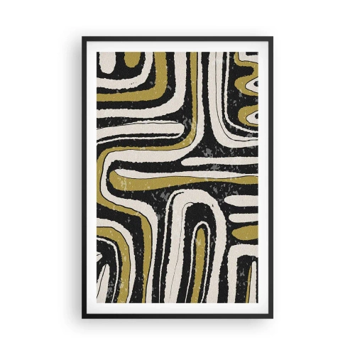 Affisch i svart ram - Komposition: stråk och gränder - 61x91 cm