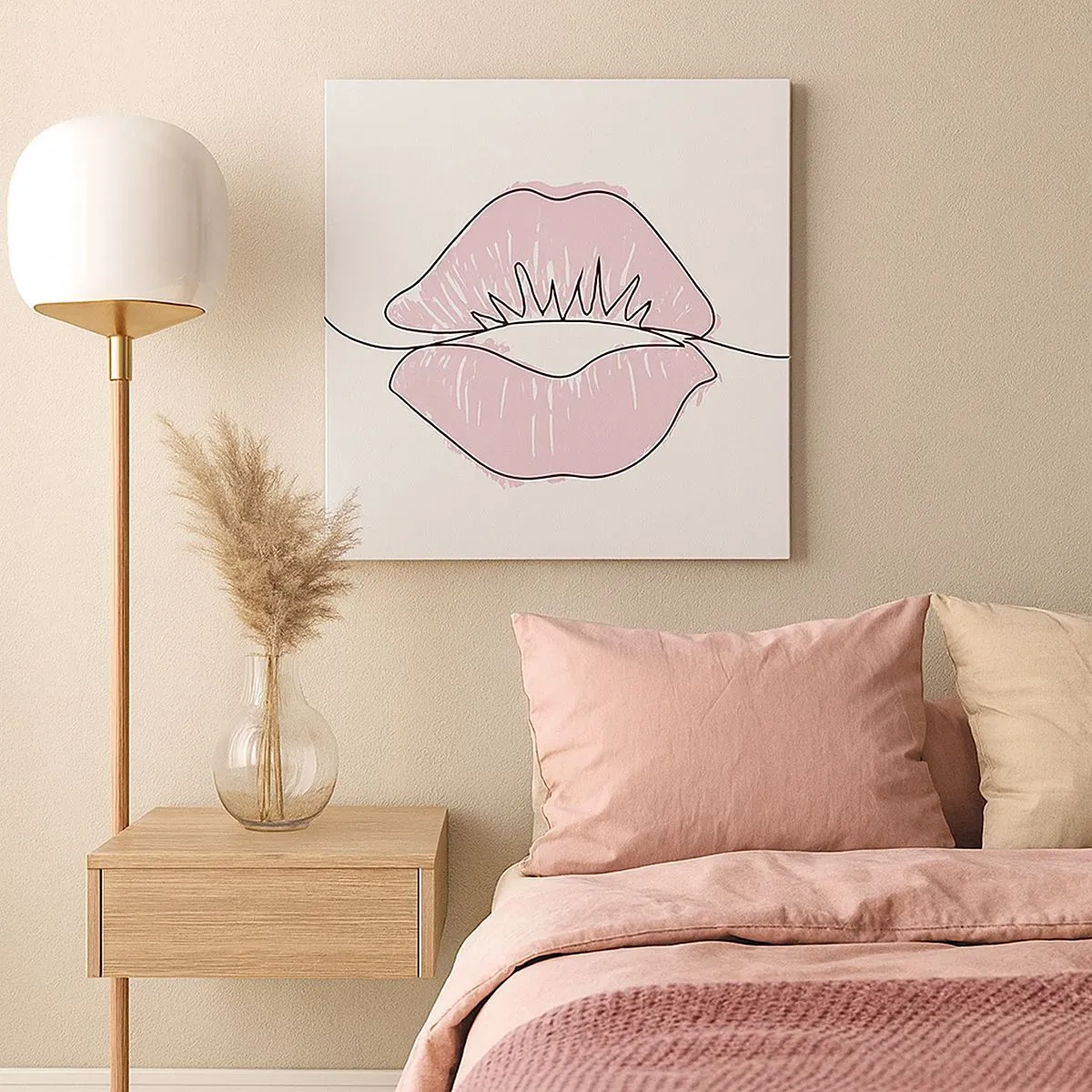 Canvastavla - Bild på duk - Redo att kyssas? - 30x30 cm