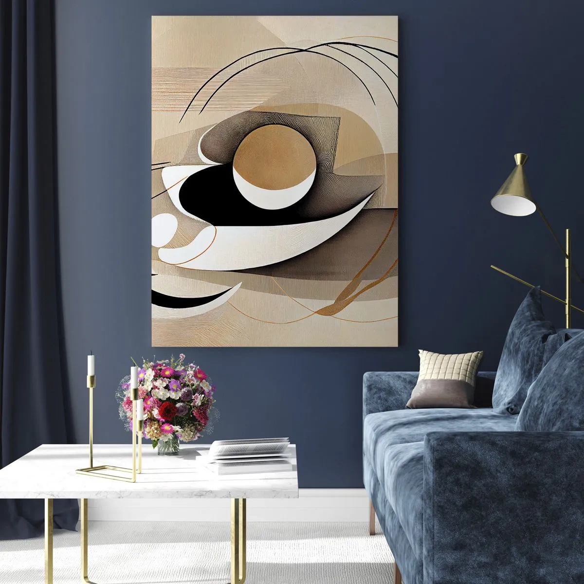 Glastavla - Bild på glas - Komposition: essensen av saker och ting - 50x70 cm