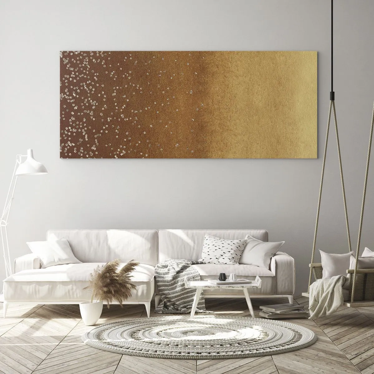 Glastavla - Bild på glas - Ljusets födsel - 100x40 cm