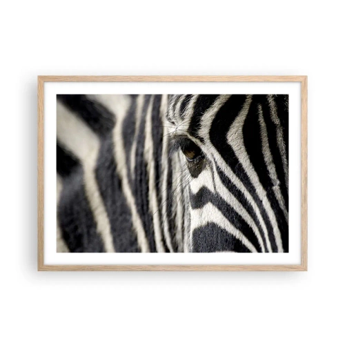 Affisch i ram av ljusek - Randig porträtt - 70x50 cm