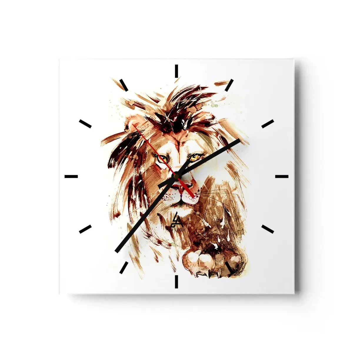 Väggklocka - Klocka på glas - Styrka och värdighet - 40x40 cm