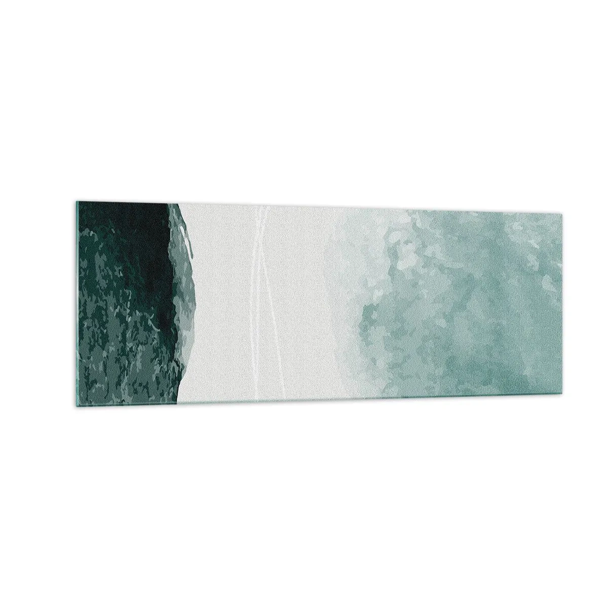 Glastavla - Bild på glas - Ett möte med dimma - 140x50 cm