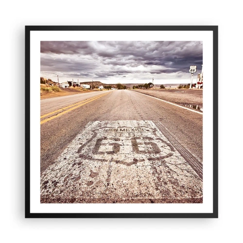 Affisch i svart ram - Mother Road - amerikanska legenden - 60x60 cm