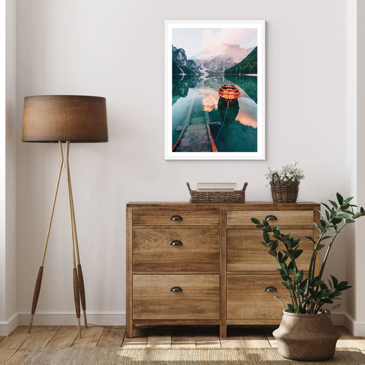 Affisch i vit ram - Lugn bergsömn - 50x70 cm