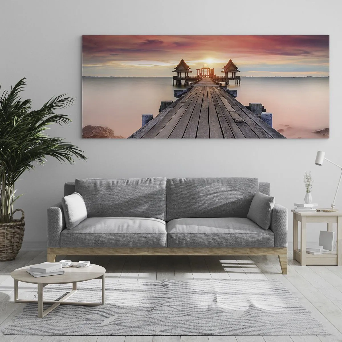 Glastavla - Bild på glas - Skymning i öst - 120x50 cm
