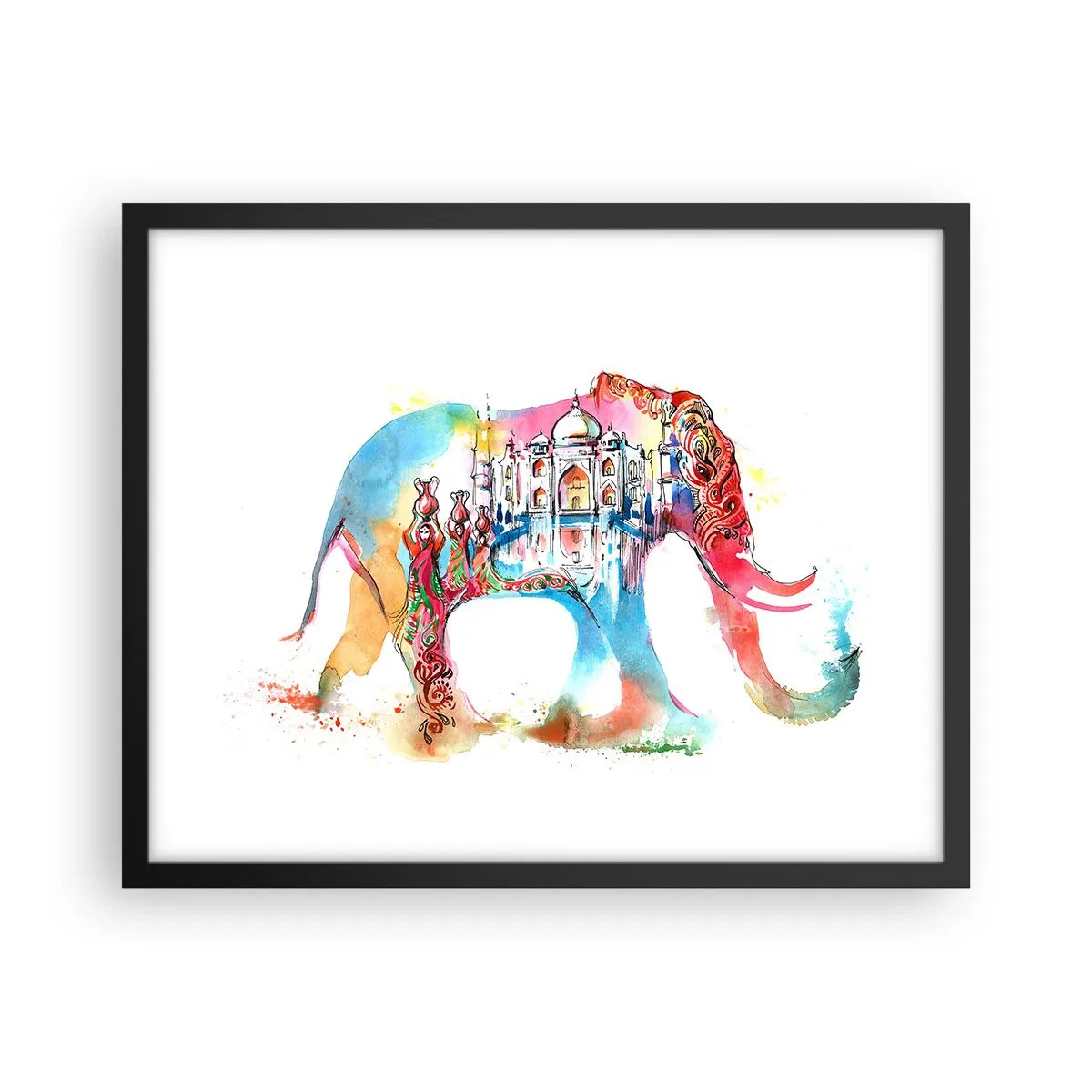 Affisch i svart ram - Indien - kärlekens aura - 50x40 cm