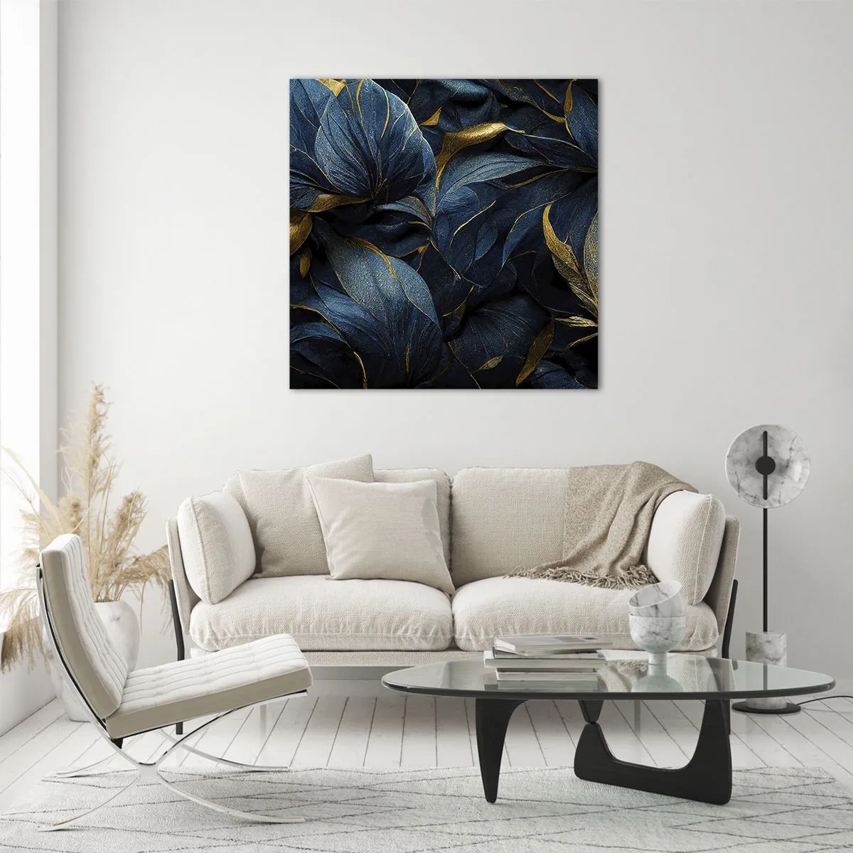 Glastavla - Bild på glas - Fodrad med guld - 40x40 cm