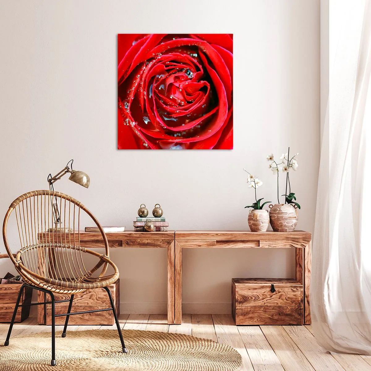 Canvastavla - Bild på duk - Daggdroppar - 40x40 cm