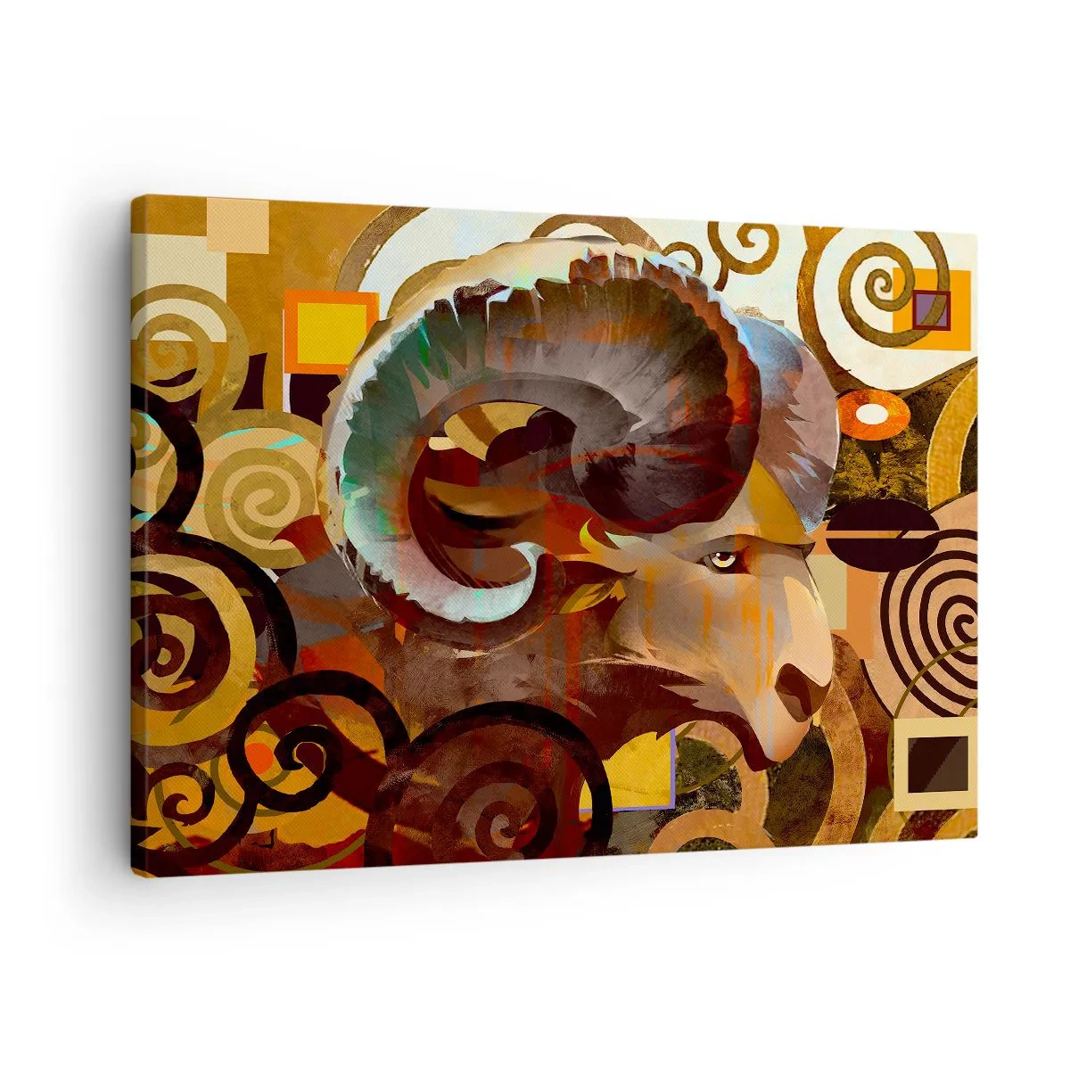 Canvastavla - Bild på duk - En symbolisk ram i en abstrakt komposition - 70x50cm - Magi - religion - ritualer - Modern väggdekoration för vardagsrum och sovrum ARTTOR