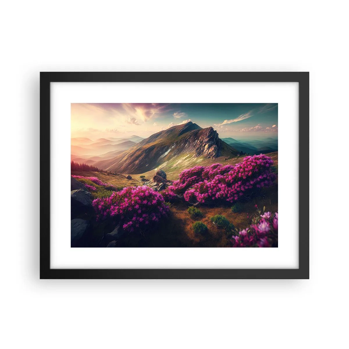 Affisch i svart ram - Sommar i fjällen - 40x30 cm