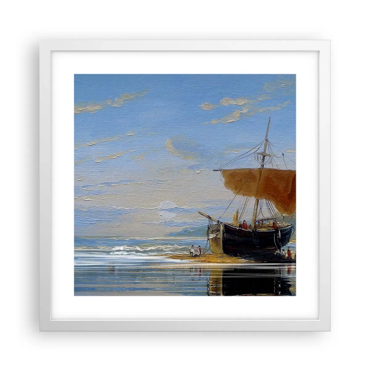 Affisch i vit ram - Vatten, jord, luft - 40x40 cm