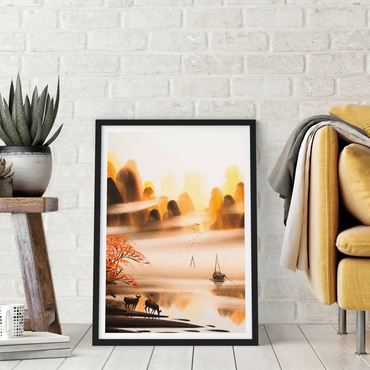 Affisch i svart ram - Längre bort än Fjärran Östern - 40x50 cm