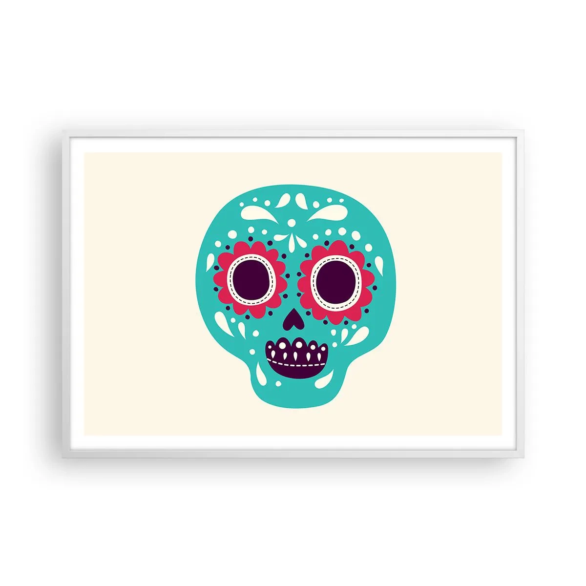 Affisch i vit ram - Livet - nöje till döden - 100x70 cm